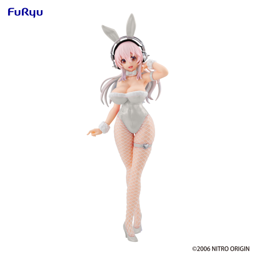OW015 Super Sonico Pearl White Bunny Girl Prize Sonico Japanese Figure