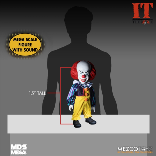 X017 Designer Series Large Scale IT 1990 Pennywise 15-inch Voice-activated Action Figure