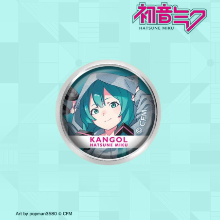 初音未來 Kangol連動 插畫風格 第2彈 玻璃磁吸式 吧唧 徽章