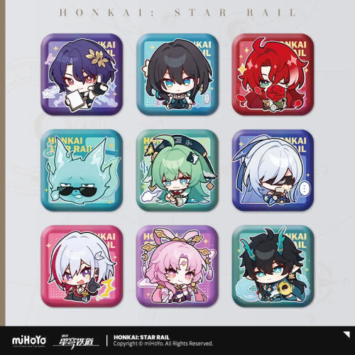 T028 "Honkai: Star Rail" Pam Exhibition Hall Series Square Tinplate Badge