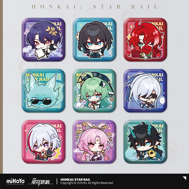 T028 "Honkai: Star Rail" Pam Exhibition Hall Series Square Tinplate Badge