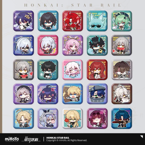 T028 "Honkai: Star Rail" Pam Exhibition Hall Series Square Tinplate Badge