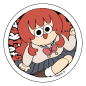 OW040 Lonely Rock Stick Figure Style Sticker Set 3 Round Multi-Character Paper Surround