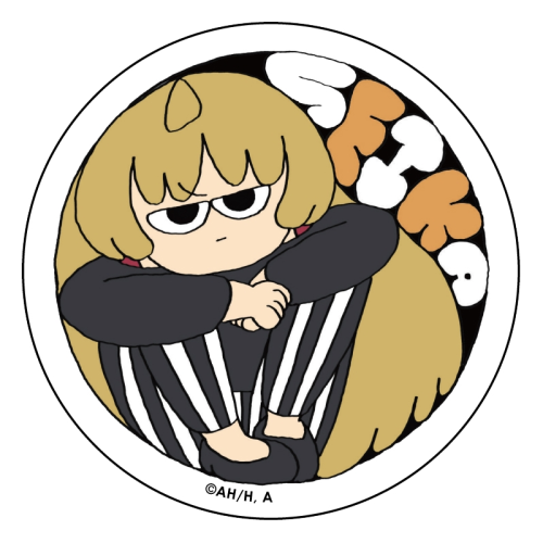 OW040 Lonely Rock Stick Figure Style Sticker Set 3 Round Multi-Character Paper Surround
