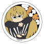 OW040 Lonely Rock Stick Figure Style Sticker Set 3 Round Multi-Character Paper Surround