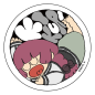 OW040 Lonely Rock Stick Figure Style Sticker Set 3 Round Multi-Character Paper Surround