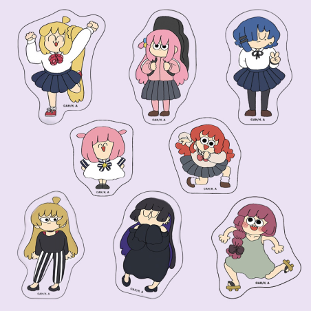 OW042 Lonely Rock Stick Figure Style Sticker Set 1 Life-size Multi-character Paper Surrounding