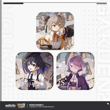 T071 "Honkai Gakuen 2" Dream Team Series Square Tinplate Badge