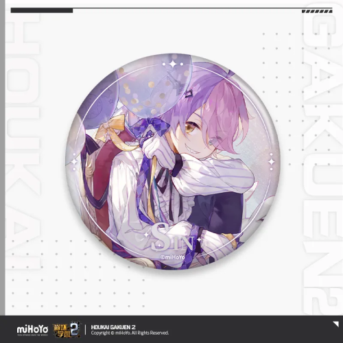 T077 "Honkai Gakuen 2" Birthday Celebration Theme Tinplate Badge