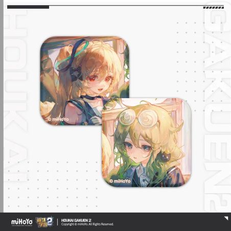 T106 "Honkai Gakuen 2" Origami Heart Tinplate Badge