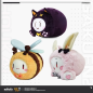 T110 "Honkai Gakuen 2"Jade-like Fluffy Dolls Smoothie Black Meow Cuddly Bunny