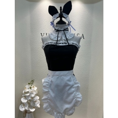 S-L Rem Bunny Girl Maid Dress Sex Lingerie Maid Dress Game Uniform COS Maid Dress Rabbit Dress